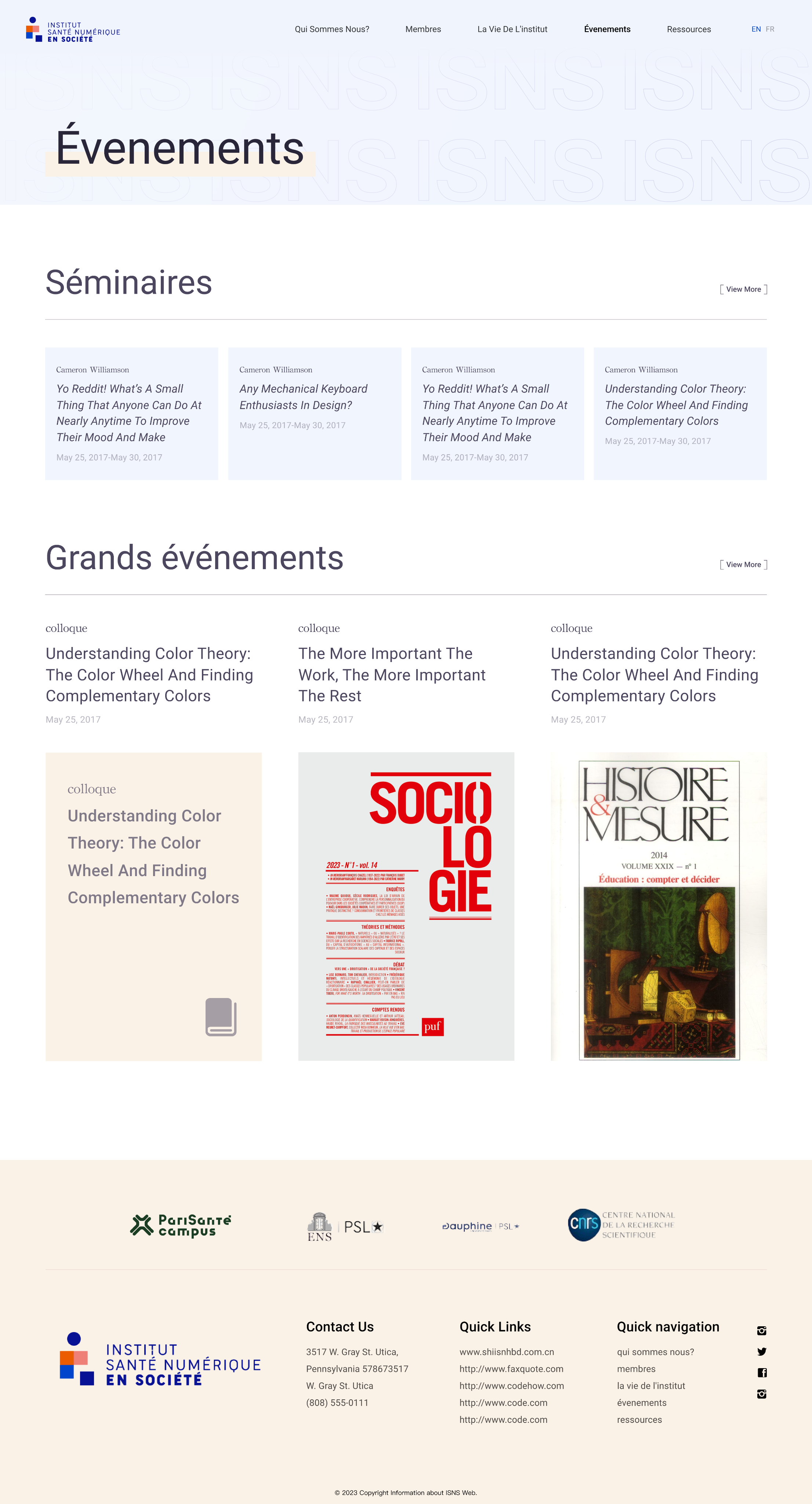 Events page
